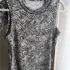 Athleta SET Black and White Patterned sun 50 SPF Tank Top and swim bottoms